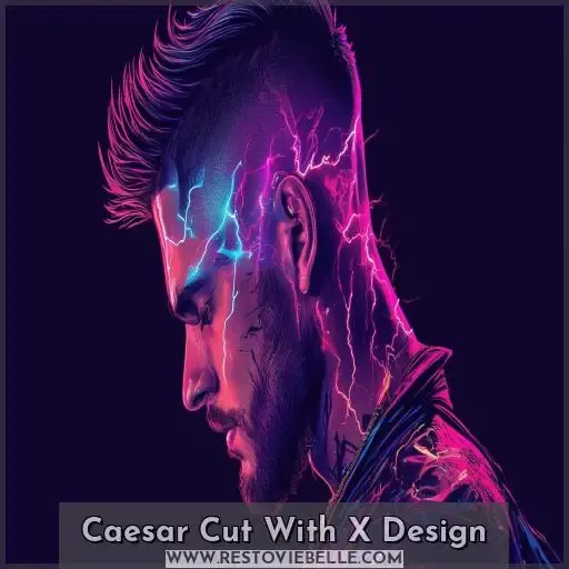 Caesar Cut With X Design