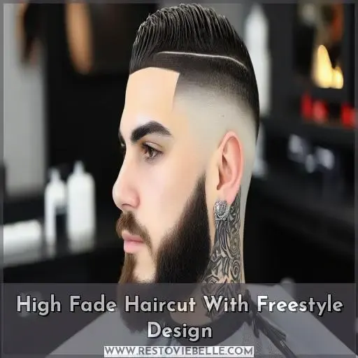 High Fade Haircut With Freestyle Design