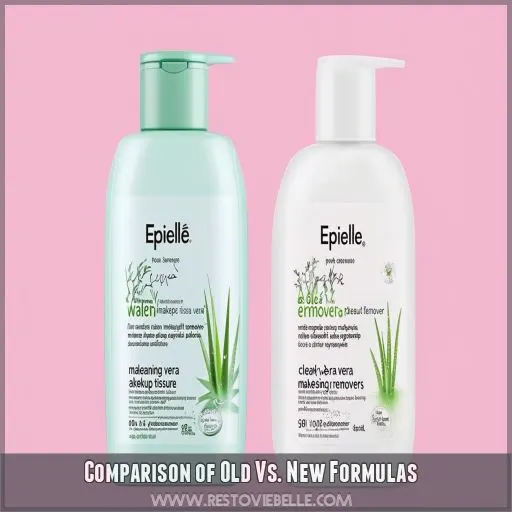 Comparison of Old Vs. New Formulas