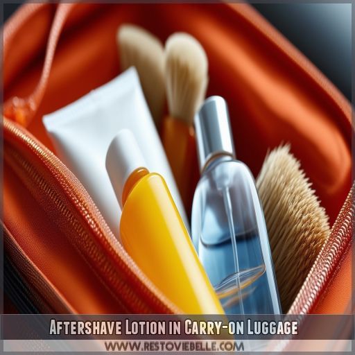 Aftershave Lotion in Carry-on Luggage