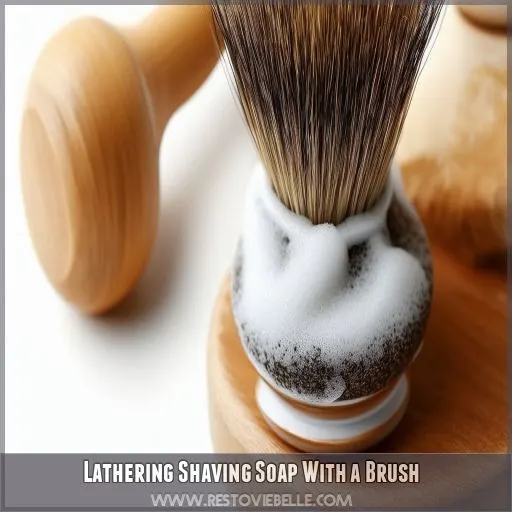 Lathering Shaving Soap With a Brush