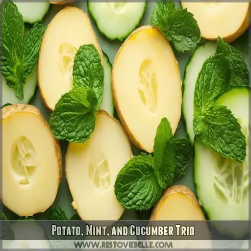 Potato, Mint, and Cucumber Trio