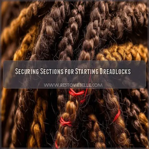 Securing Sections for Starting Dreadlocks
