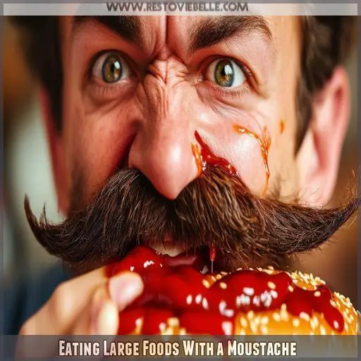 Eating Large Foods With a Moustache