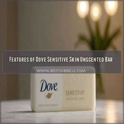 Features of Dove Sensitive Skin Unscented Bar