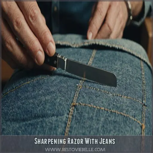 Sharpening Razor With Jeans