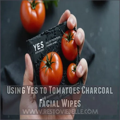 Using Yes to Tomatoes Charcoal Facial Wipes