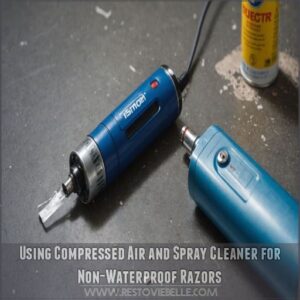 Using Compressed Air and Spray Cleaner for Non-Waterproof Razors