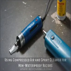 Using Compressed Air and Spray Cleaner for Non-Waterproof Razors