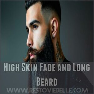 High Skin Fade and Long Beard