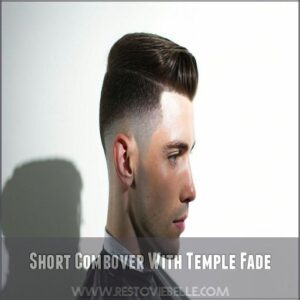 Short Combover With Temple Fade