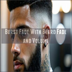 Burst Fade With Beard Fade and Volume