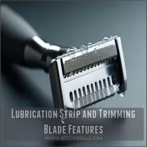 Lubrication Strip and Trimming Blade Features